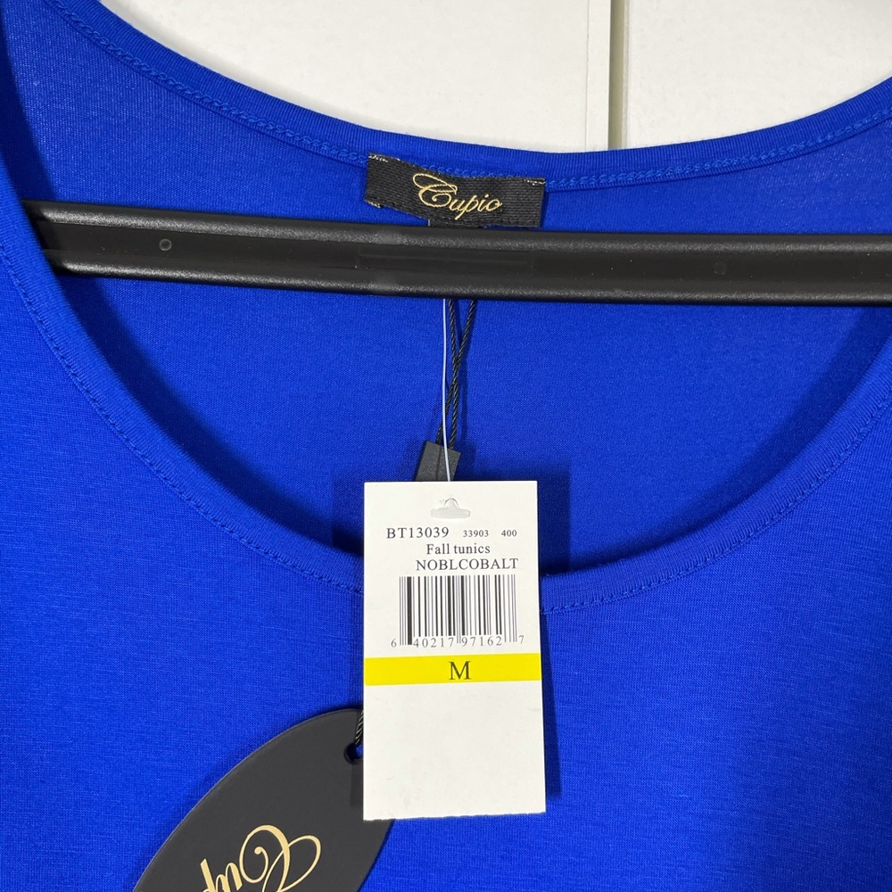 Cupio Royal Blue Viscose Top Tunic Size M NWT - Picture 10 of 10